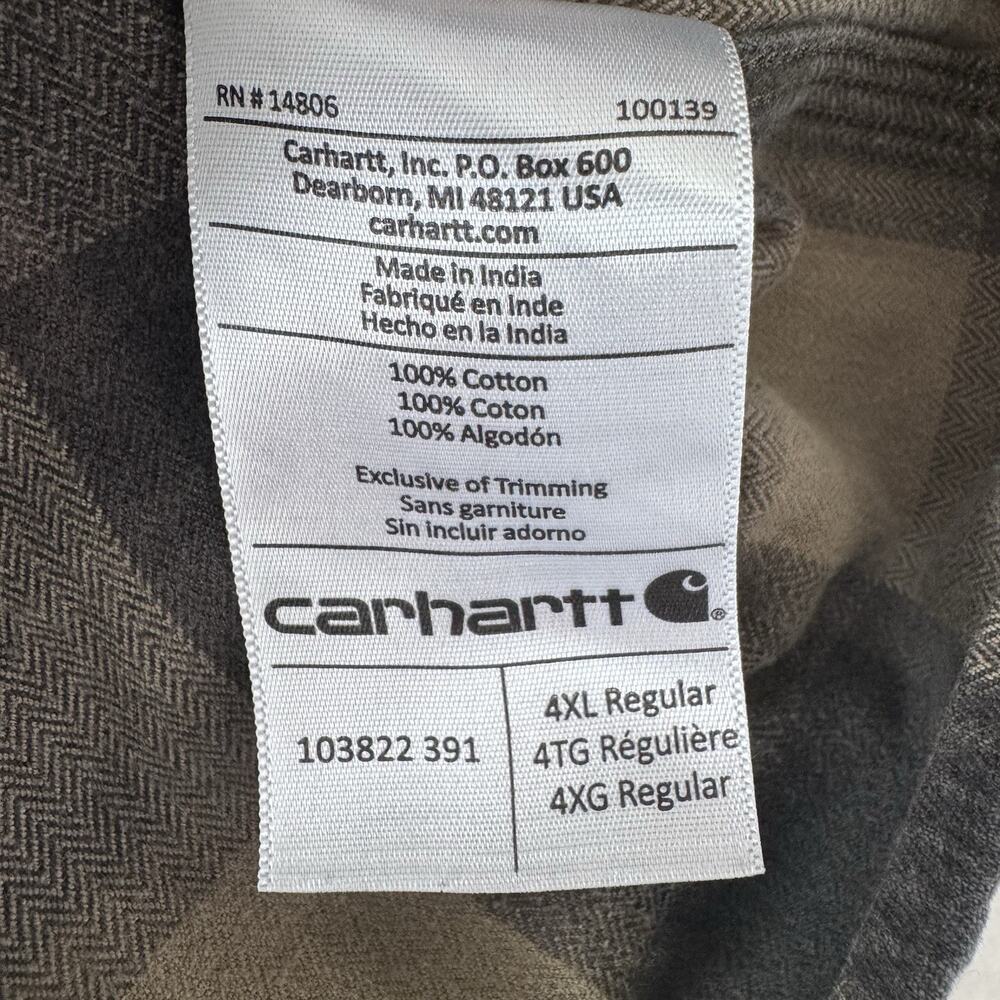 Carhartt Heavyweight Checkered Flannel Shirt Men’s 4XL Workwear Classic - Picture 4 of 6